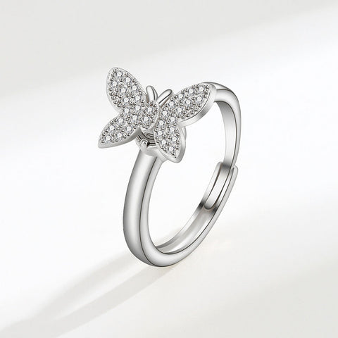 Diamonds Butterfly Spinner Ring