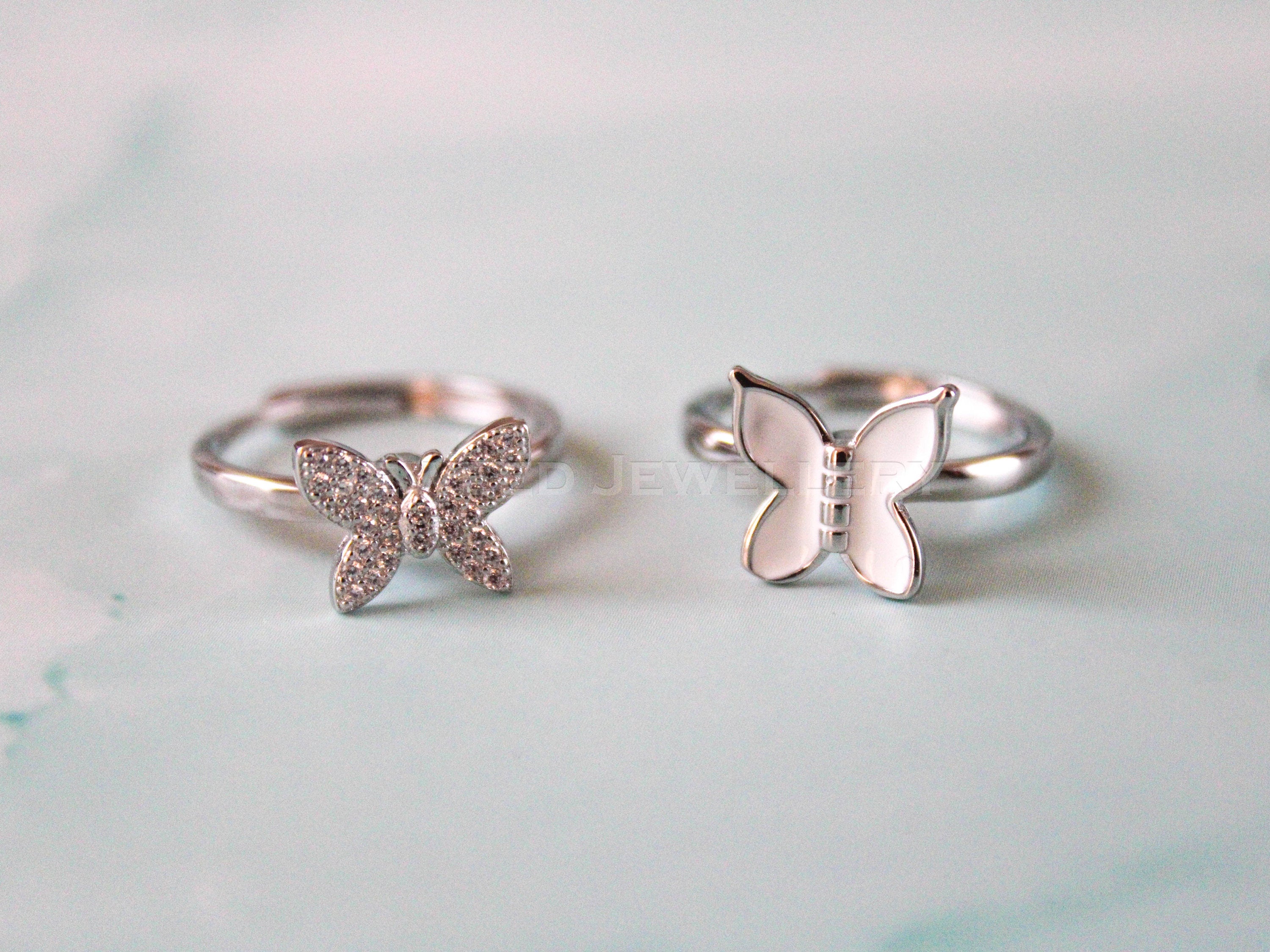 Butterfly Fidget Ring Adjustable- 925 Sterling Silver Anxiety Ring - Spinning Worry Rings For Women , Perfect Gift For Her .
